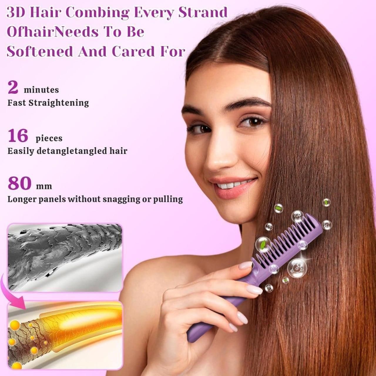 Portable Cordless Mini Hair Straightener – Rechargeable Hot Comb | Travel-Ready Styling Tool
