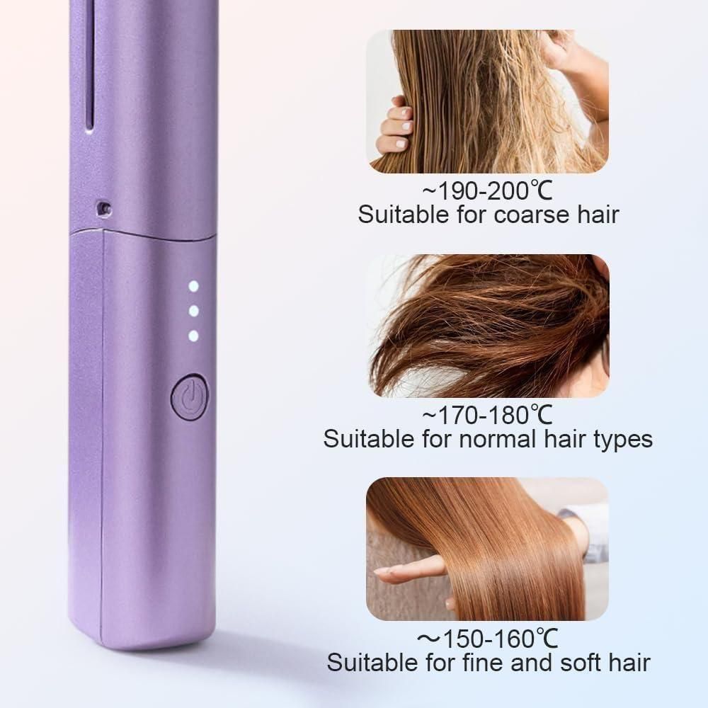 Portable Cordless Mini Hair Straightener – Rechargeable Hot Comb | Travel-Ready Styling Tool